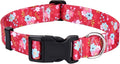 Mihqy Dog Collar for Small Dogs Puppy Cats,Fashion Design, Red Flower,XS | Neck Fit 7.9"-11.8", Multiple Patterns，4 Sizes for Small Medium Large Dogs, Comfortable for Walks and Outdoor Hikes by Mihqy