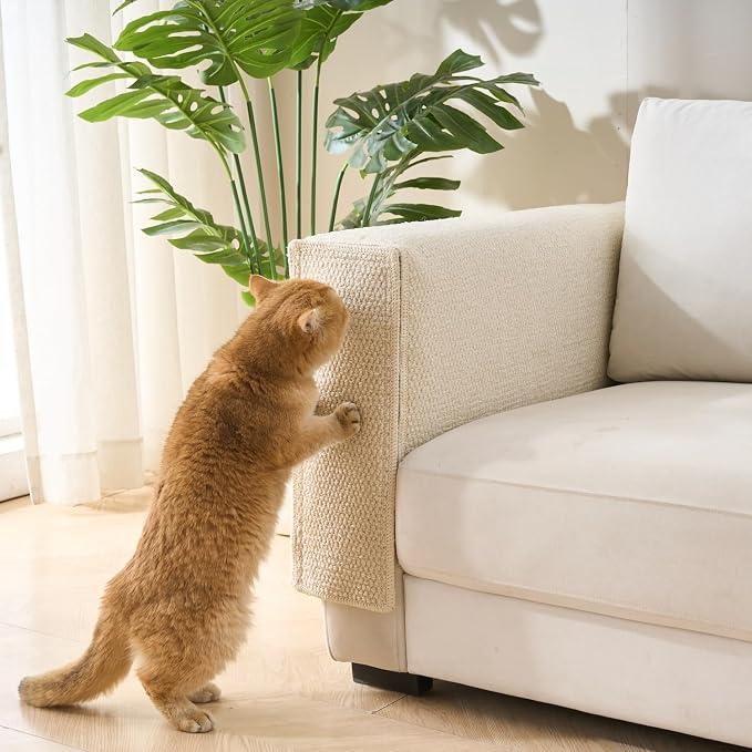 SHENGOCASE Cat Scratch Pad Couch Sofa Armrest Protector, Scratcher Cover for Couch Corner, Carpet Scratching Post (8.7") - Image 2