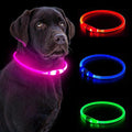 LED Dog Collar, Waterproof Light Up Dog Collar Rechargeable, Dog Safety Necklace for Night Walking, Adjustable Cut-to-Fit Silicone Collar Small Medium Large Dog 27.5” Cuttable (Pink) by GlowFetchIt