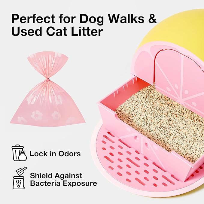 VETRESKA Dog Poop Bags Dispenser with Lavender Scented Bags, 105 Counts | Leak Proof and Extra Thick Pet Waste Bags for Walking Dog and Cats Litter, 1 Bag Holder and 7 Rolls - Image 6