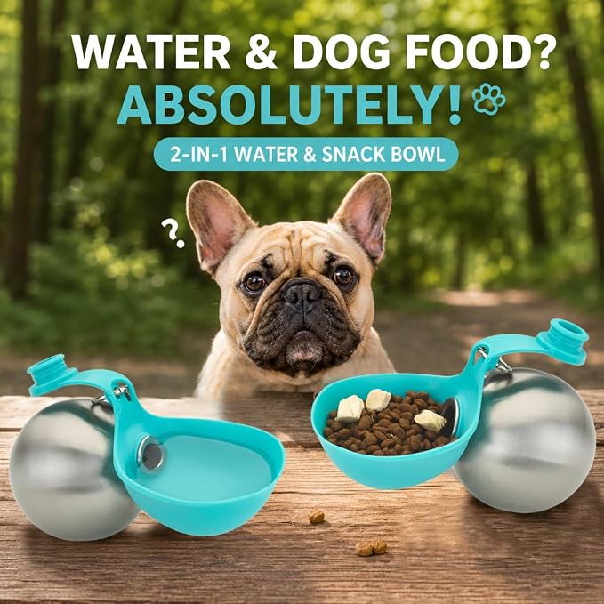 Portable Small Dog Water Bottle 2 in 1 Travel Dog Water Dispenser with Bowl | 10oz Dog Water Bottles Stainless Steel No-Spill Puppy Water Bottle for Walking Small Dog Leak-Proof Collapsible Silicone Bowl - Image 6