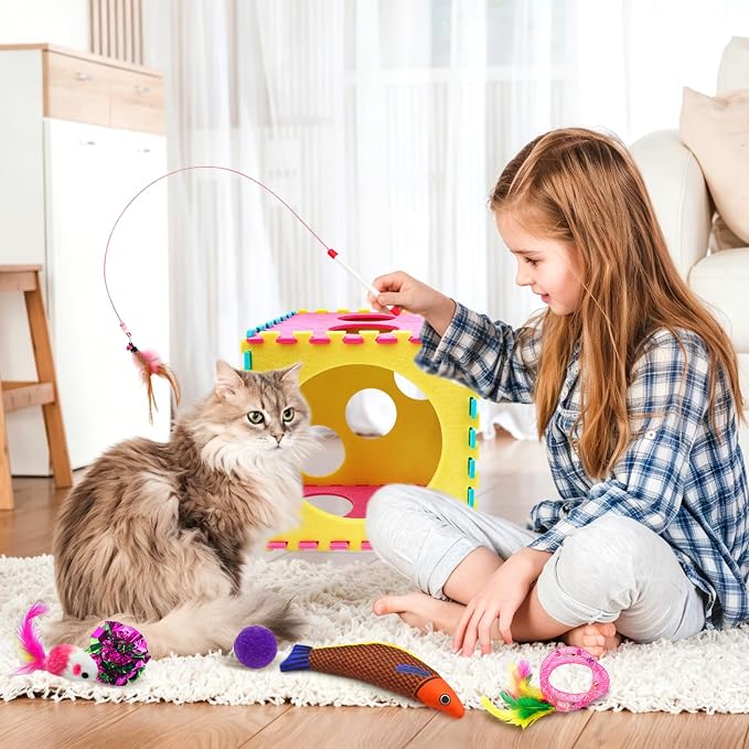 39 Pcs Cat Toys for Indoor Cats, Interactive Fun | Kitten Feather Wand, Catnip Toys, Chew Rope, Springs and Balls, Boredom Relief, Safe and Durable, for All Breeds - Image 4