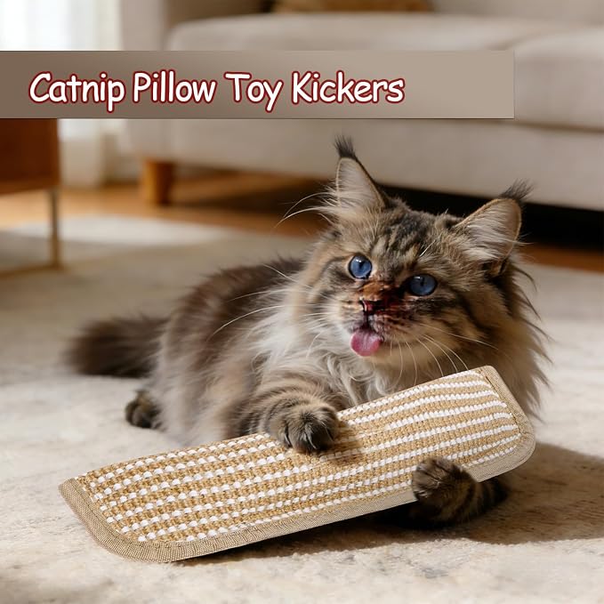 Cat Kicker Toys Pillow Sisal Catnip Cat Toys for Indoor Cat Kitten 3 Pack | 13inch Cats Toys Sticks for Bunny Kicking Boredom Breaker Interactive Cat Nip Kicker Toy for Large Cats - Image 6