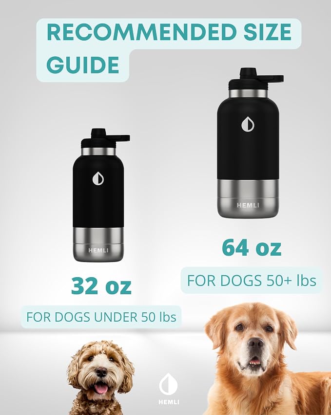 Dog Water Bottle, Insulated Dog Travel Water Bottle, Stainless Steel Pet Water Bottle Dispenser Portable Food and Water Bowl for Dogs with Carrying Case for Walking Dog Canteen Travel Kit - Image 5