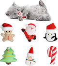 FOIMAS 6pcs Christmas Catnip Toys,Xmas Cat Toys Plush Santa Claus Snowman Tree Interactive Chew Bite Toys for Cat Kitten Indoor by FOIMASLLC