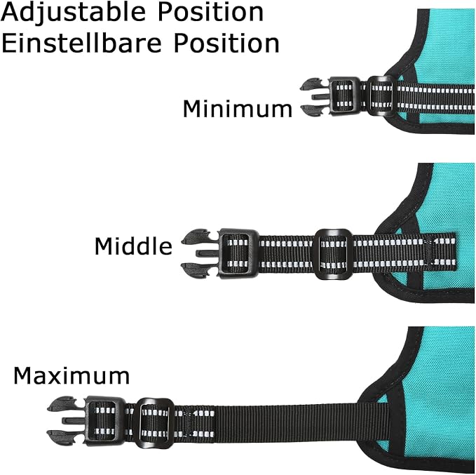 HEELE Dog Harness Dog Harness Small Dog No Pull Harness wiht Soft Handle Reflective Harness Adjustable, Turquoise, S | No Choke with Control Handle, Soft Breathable Padded Pet Vest, Adjustable, Reflective Front Clip Vest for Night Walking - Image 5