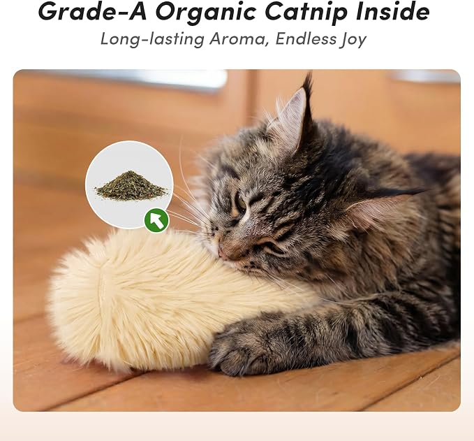Catnip Cat Toys 4 Pack, Soft Cat Pillow Kicker Toys with Crinkle Sound, Interactive Cat Plush Toys for Indoor Cats and Kittens - Image 3