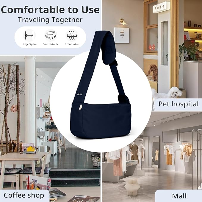 ONECUTE Dog Sling Carrier 15 lbs, Small Dog Carrier Sling for Cat & Puppies | Suitable For Carrying Pet 3-10lbs, Spacious Space So Pets Will Not Be Crowded, Adjustable Shoulder Straps And Breathable Mesh - Image 7