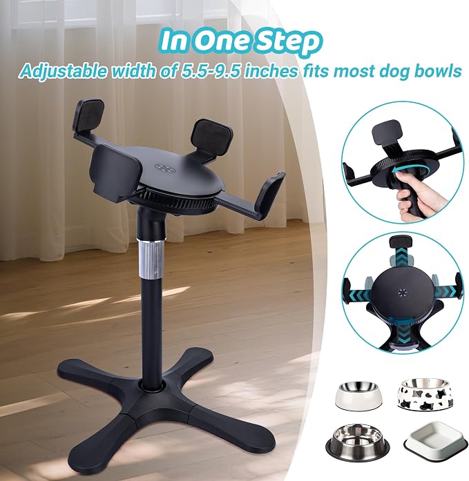 Elevated Adjustable Dog Bowl Feeding Stand, 3 Heights and Tiled Ajudst, Compatible with Moost Feeding Bowls, Great for Medium Large Dogs(Not Bowl 1 Pack Updated) - Image 3