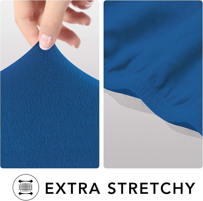 PureFit Stretch Couch Covers for Sofa 4 Seater Slipcovers Classic Blue | 1-Piece Sofa Cover Washable Soft Couch protector, Couch Slipcover with Non Skid Foam and Elastic Bottom for Kids, Dogs - Image 4