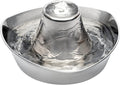 PetSafe Seaside Stainless Cat & Dog Fountain, 60 oz, 2 Filters & Pump | 60 Oz Capacity, 360-Degree Flow, Triple-Filter with 2.5x More Activated Carbon, Scratch/Rust-Resistant Stainless Steel by PetSafe
