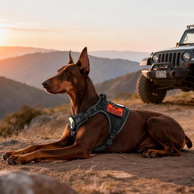 rabbitgoo Tactical Dog Harness for Large Dogs, No Pull Service Pet Vest | Military Molle System & Easy Control Handle, Adjustable and Reflective for Walking and Training, Black, X-Large - Image 9