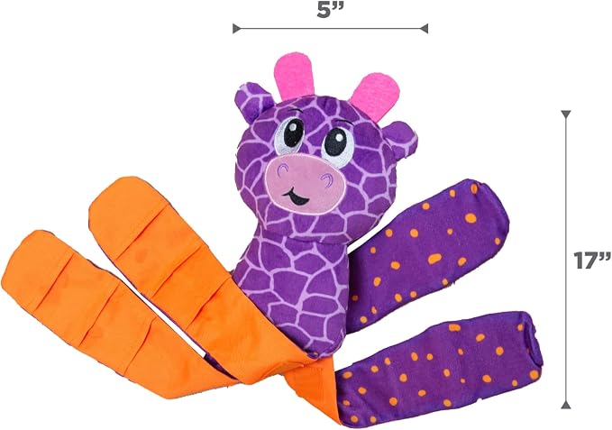 Outward Hound by Nina Ottosson Silly Legz Interactive Plush Dog Puzzle Dog Enrichment Toys, Plush, Floppy, Long, Giraffe, Purple - Image 7