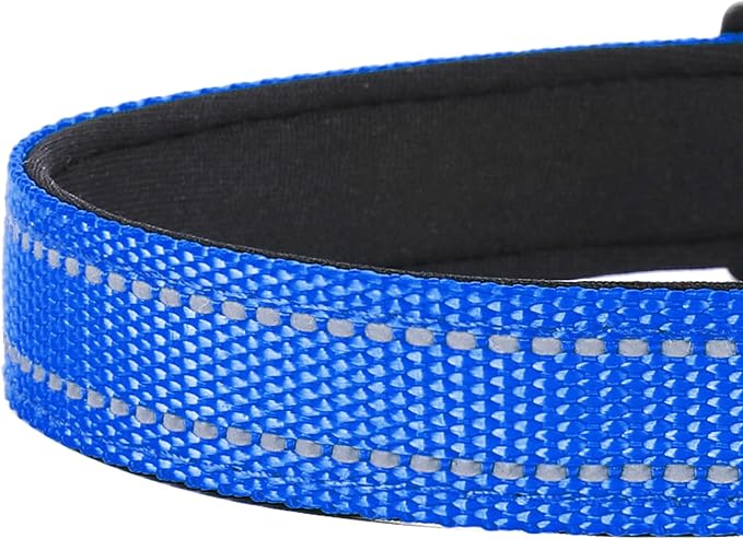 Reflective Dog Collar, Adjustable Soft Neoprene Padded,Navy Blue,XS | Breathable Nylon for Puppy Dogs Cats,Tear-Resistant Webbing,Chafe‑Free on Walks and Hikes,Metal D-Ring,Night Safety - Image 5