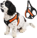 Gooby Escape Free Easy Fit Dog Harness, Step-in, Orange, Large | Patented escape-free frame; Contracts if they back out; Step-in easy on/off; Machine washable; Light POM leash ring by Gooby