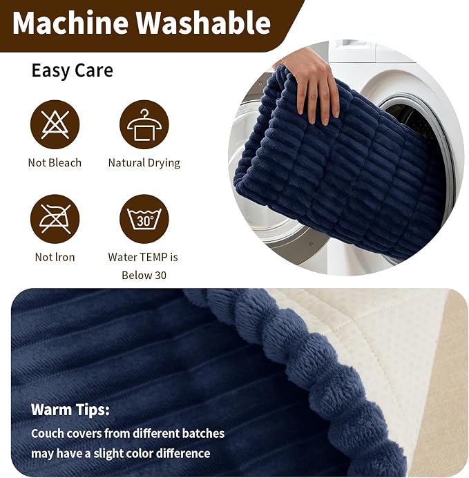 Leakproof Couch Cover for Dogs, Non Slip Washable Sofa Protector | Stain-Resistant Window Seat Cushions Chair Mat Car Seat Cover for Kids Pets (NavyBlue 27.6" x 59"+27.6" x 70.9") - Image 8