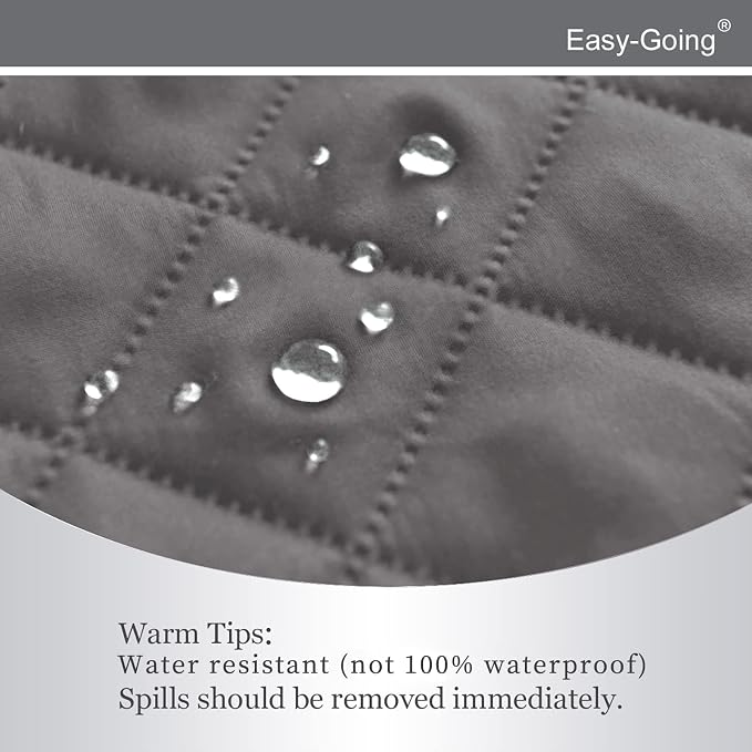 Easy-Going Recliner Chair Slipcover Reversible Sofa Cover Water Resistant Couch Cover Furniture Protector with Elastic Straps for Pets Dog (Recliner 22 inch, Gray/Light Gray) | Machine Washable Slipcover For Dogs, Water Resistant Furniture Mat For Livi... - Image 4