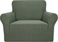 YEMYHOM Couch Cover Latest Jacquard Design High Stretch Sofa Chair Covers for Living Room, Pet Dog Cat Proof Armchair Slipcover Non Slip Magic Elastic Furniture Protector (Small, Army Green) by YEMYHOM
