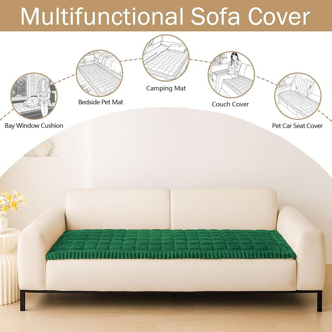 hyha Couch Cover for Dogs, Washable Non Slip Plush Flannel Sofa Protector | Thick Flannel, Anti-Slip Backing, Pet Hair & Scratch Protection, Fits Sofa & Loveseat (27.6" x 27.6") - Image 3