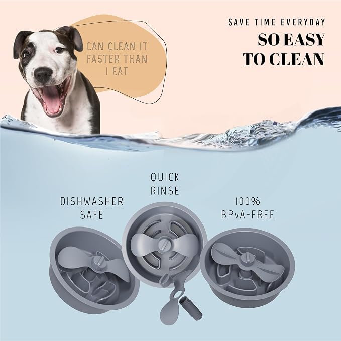 AVERYDAY Slow Feeder Dog Bowls for Medium Breed, 1.5 Cups Deep Food Puzzle Bowl with Spinning Slow Feeder Insert, Non-Slip Bottom, Fits for Raised Stand, Hard Maze Design for Small and Medium Dogs - Image 7