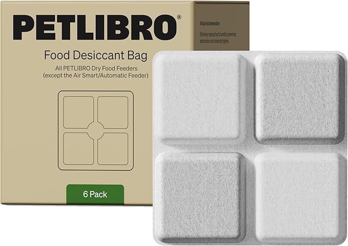 PETLIBRO Pet Food Desiccant Bag, 6 Packs Desiccant Bags for Cat Dog Feeder, Keep Pet Food Dry and Fresh, Suitable PETLIBRO Automatic Cat Feeder Model PLAF005, PLAF006, PLAF103, PLAF203, PLAF301 by Unknown