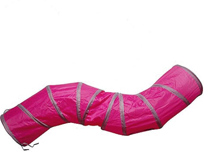 PetLike S Way Cat Tunnel Collapsible Pop-up Pet Tube Hideaway Play Toy with Ball (S-Way, Rose Red) by PetsLikePetLike