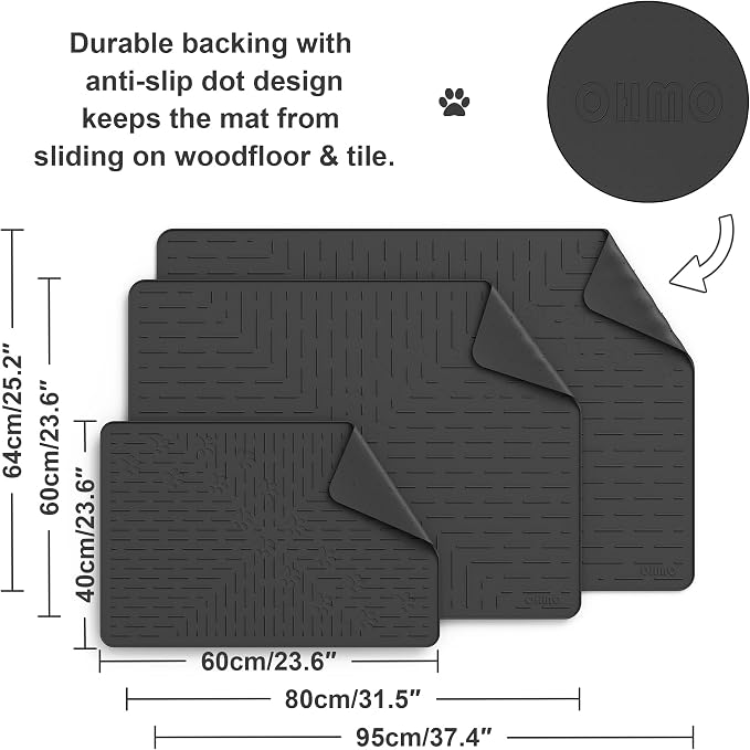 Large Cat Litter Mat, 31.5x23.6 Black, Premium Silicone Rubber, Waterproof & BPA-Free, Traps Litter, Easy to Clean, Keeps Floors Tidy - Image 5