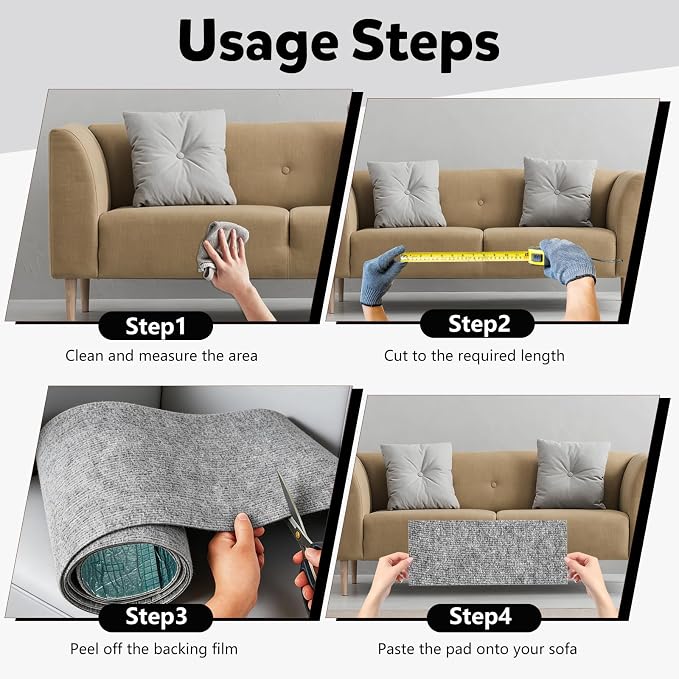 Cat Scratch Couch Furniture Protector,Trimmable Self-Adhesive Cats Claws Scratch Pads, Sisal DIY Climbing Couch Protector for Scratch Post Cat Tree Replacement Indoor(Light Gray, 78.7"x15.8") - Image 6