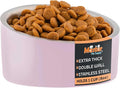 Master Pet Supply Stainless Steel Slanted Dog Cat Food Bowl 8 oz Rose | Heavy Duty Double Wall Insulated Non-Slip Elevated Bowl for French Bulldogs Pugs Cats Anti Rust Dishwasher Safe, Rose Quartz by MasterPetSupply