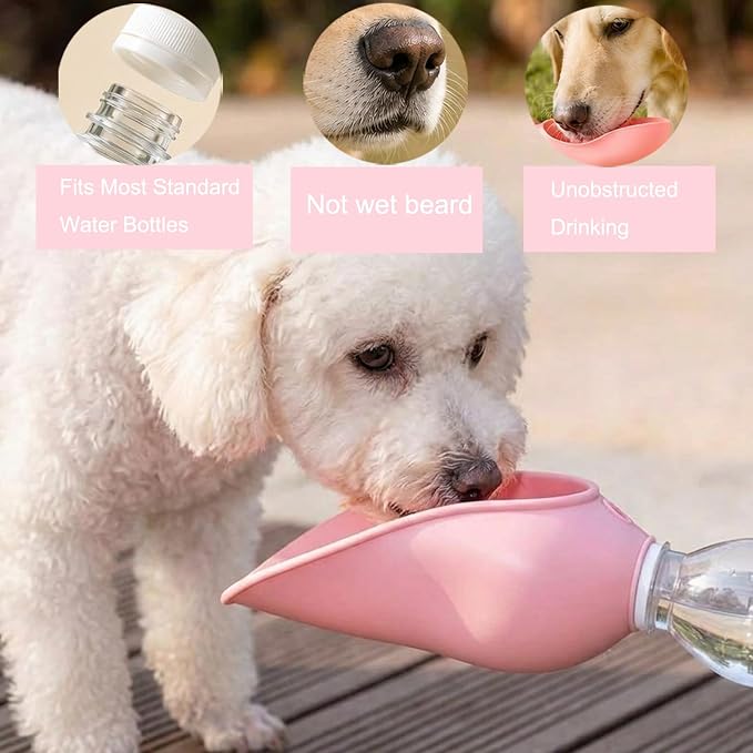 Portable Silicone Dog Water Bottle Adapter for Outdoor Travel 2PCS | Food-grade Silicone, Foldable Leaf Design, Fits Standard Water Bottles, Ideal for Walking & Hiking, Easy to Clean & Install - Image 3