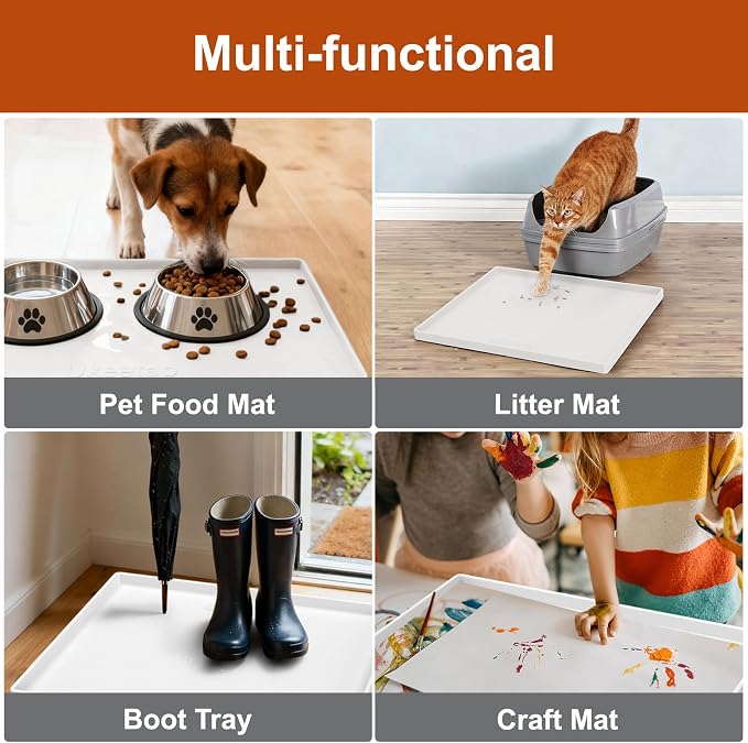 22" x 19" Extra Thick Silicone Mat Waterproof with Raised Edge, White | Under Sink Mat for Kitchen & Bathroom, Kitchen Cabinet Liner, Multi-Purpose for Storage & Protection - Image 7