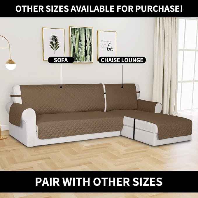 Easy-Going Reversible Couch Cover, Chaise Lounge, Camel/Camel | Machine Washable Slipcover For Dogs, Water Resistant Furniture Mat For Living Room, Non-Slip Sofa Cover, Pet Friendly - Image 2