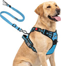 Joytale No Pull Dog Harness & Seat Belt, Easy On 3-Buckle, L, Sky Blue | Front Clip Reduces Pulling, Escape-Resistant Design, Adjustable Fit, Soft Padding for Comfort, Secure Tether for Safer Travel by Joytale