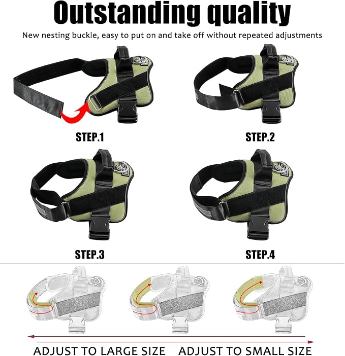 Dog Harness, No-Pull Reflective Dog Vest, Breathable Adjustable Pet Harness with Handle for Outdoor Walking - No More Pulling, Tugging or Choking - Image 3