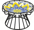Elevated Ceramic Cat Bowl, Neck Protective, Whisker-Friendly, Dishwasher Safe, Suitable for Cats and Puppies(Bohemian Style) by Unknown