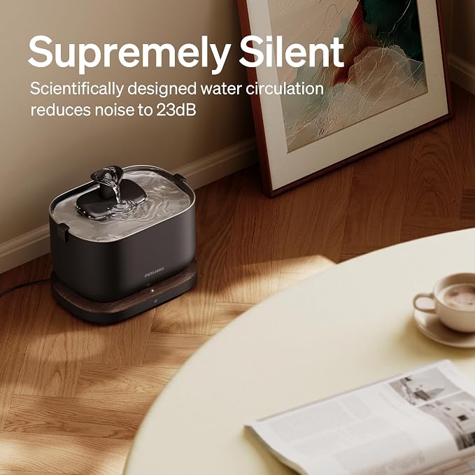 PETLIBRO Cat Water Fountain Stainless Steel Tray, App Monitoring Cat Fountain Indoor, 2.5L/84oz Dockstream Pet Water Fountain, Quite Cat Fountains for Drinking, 2.4G WiFi Cat Water Dispenser BPA-Free - Image 7