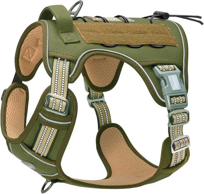 AUROTH Tactical Dog Harness for Large Dogs No Pull Adjustable Pet Harness Reflective K9 Working Training Easy Control Pet Vest Military Service Dog Harnesses | No Choke, Heavy Duty, Reflective, Military K9, Adjustable, Handle, Easy Control for Walking,... by AurothPets