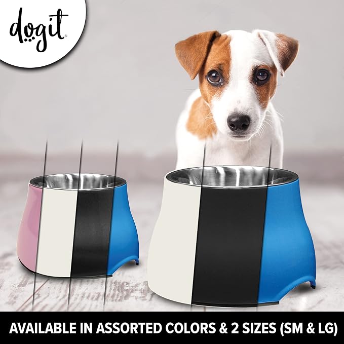 Dogit Elevated Dog Bowl for Large Dogs, White | Stainless Steel Dog Food and Water Bowl - Image 5