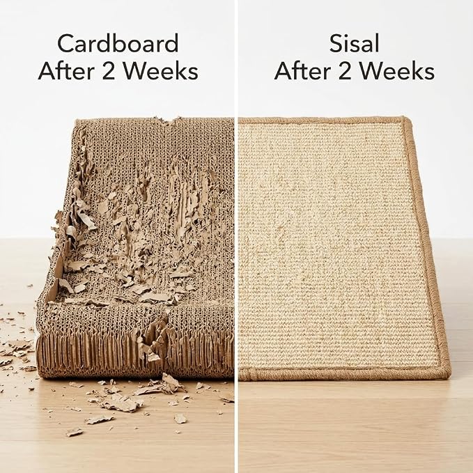 Cat Scratcher Mat, Sisal, Jute Border, Sofa & Floor Protector, 23.6x15.7in | pingping-go,1 Pack, Anti-Slip Latex Base, Wall Mountable, Indoor & Outdoor, Beige - Image 2