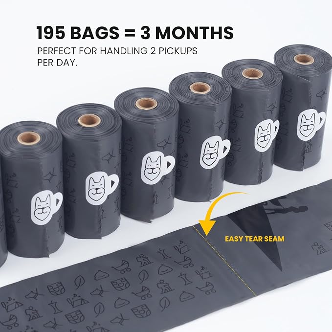 SVD.PET Poop Bag for Dogs with Retractable Bag Dispenser & Holder Kit | 195 Count Leak-proof Bags, Easy-Tear Perforations, Dog Essentials for Walking and Travel - Image 3
