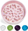 LE TAUCI Ceramic Slow Feeder Dog Bowls Small Breed, 0.6 Cups Dog Food Dish for Fast Eaters, Puzzle Bowl for Small Dogs and Cats,Sakura Pink by LETAUCI