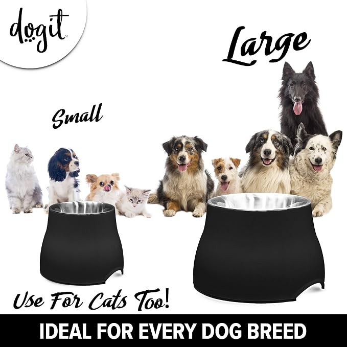 Dogit Elevated Dog Bowl, Black | Stainless Steel Dog Food and Water Bowl for Large Dogs, 73752 - Image 7