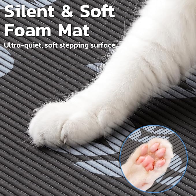 Cat Litter Mat, 40"x25" Jumbo Foam Litter Box Mat | Extra Large Coverage, Soft on Paws, Trimmable Design, BPA-Free Foam, Leak-Proof, Machine Washable, Chocolate Leaf - Image 3