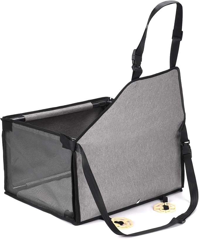 GENORTH Small Dog Car Seat - Portable Puppy/Pet Booster Seat with Clip-On Leash and Mesh Window for Small Pets Up to 11 lbs - Image 7