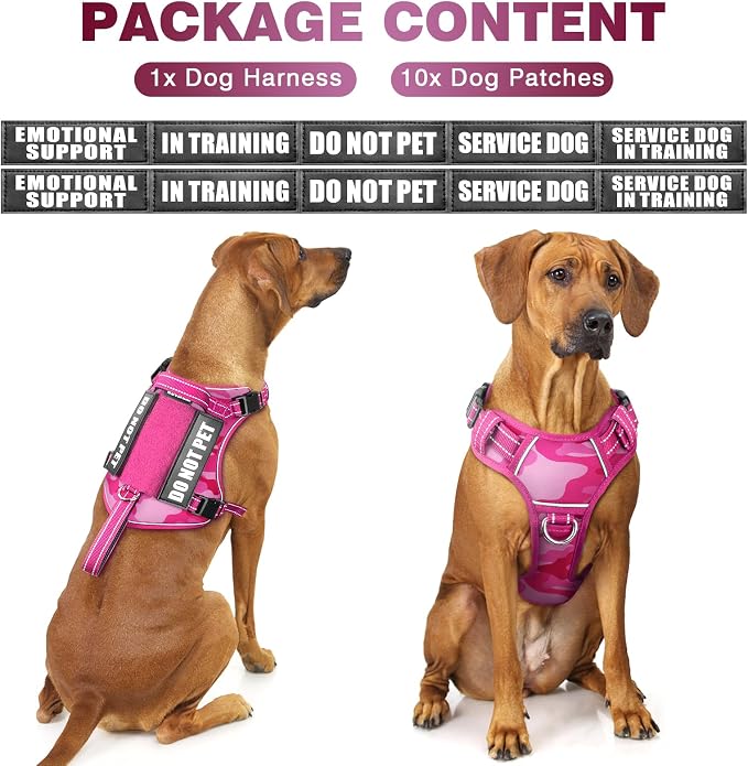 Tactical Dog Harness, No Pull Dog Harness for Medium Large Dogs with Handle & Molle, Military Service Dog Vest Harness in Training Pet Harness for Small Dogs - Image 6