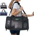 Airline Approved Cat Carrier 17"x11"x9.5", Under Seat Pet Travel Bag | TSA-friendly soft carrier with breathable mesh, top opening and foldable design. Fits cats up to 12 lbs for cabin travel. by KISFLY