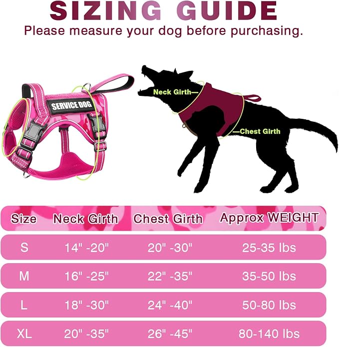 Tactical Dog Harness, No Pull Dog Harness for Medium Large Dogs with Handle & Molle, Military Service Dog Vest Harness in Training Pet Harness for Small Dogs - Image 5
