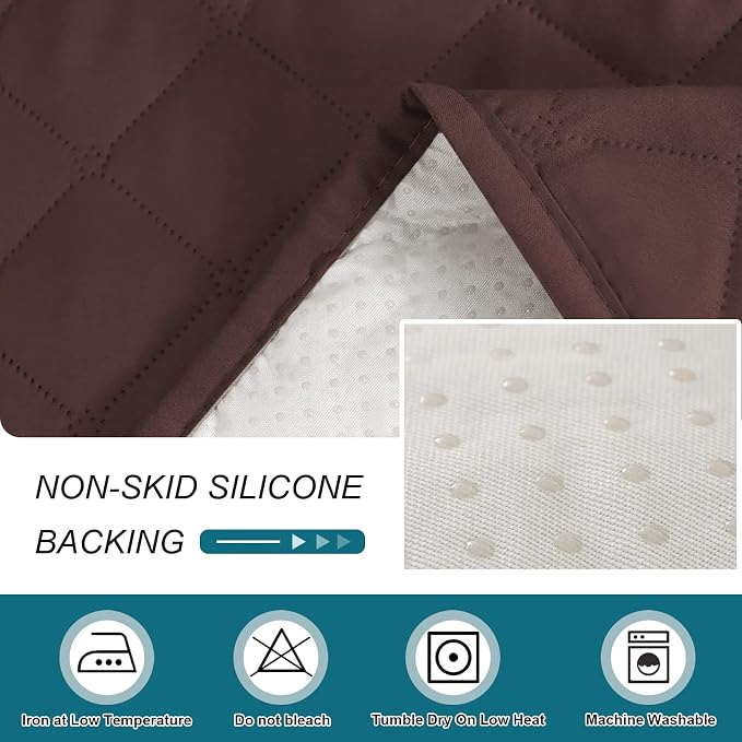 Turquoize 100% Waterproof Sofa Covers Chaise Lounge L Shape Sofa Protector Chaise Slip Cover Triple Non-Slip Sofa Slipcover for Sectional Couch Cover for Pets, Kids (Chaise, Brown) - Image 7
