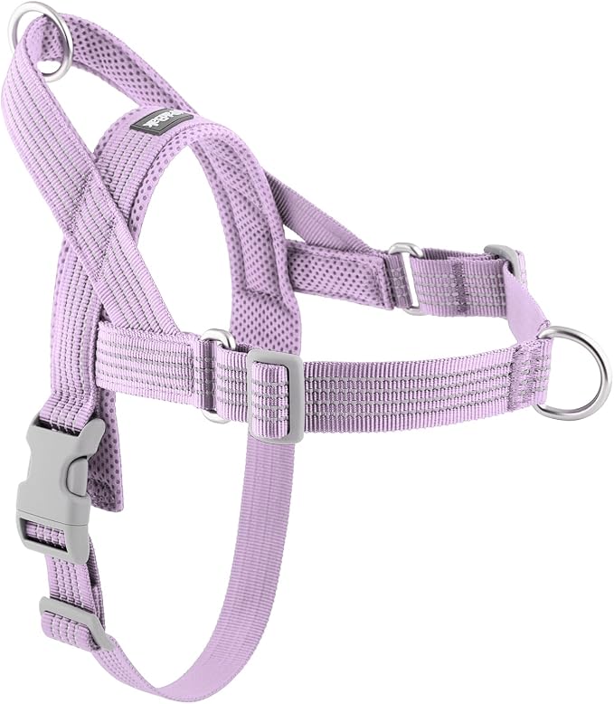 No Pull Dog Harness with Handle, Adjustable Soft Mesh Padded Vest | Reflective Walking Harness with Front Clip for Small Medium Large Dogs, Quick Fit No Escape for Training, Purple, S by Fortheloveofpets