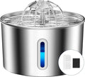 Stainless Steel Cat Water Fountain - 108oz/3.2l Metal Pet Water Bowl Dispenser with Quiet Pump - Automatic Water Fountains for Dog/Cats Drinking - Pets Waterer Indoor with Replacement Filters by CatWaterFountain